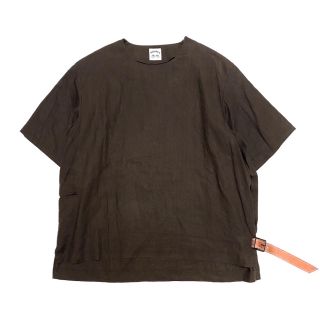 サンシー(SUNSEA)の新品未使用 極美品 19SS SUNSEA サンシー リネン Tシャツ 茶 2(Tシャツ/カットソー(半袖/袖なし))