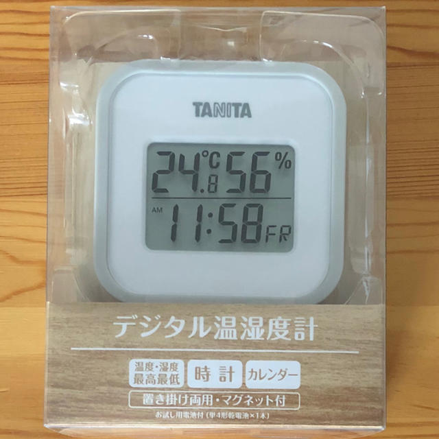 TANITA(タニタ)の【新品・未開封】タニタ デジタル温湿度計 壁掛け 時計付き 卓上／３way インテリア/住まい/日用品のインテリア小物(その他)の商品写真