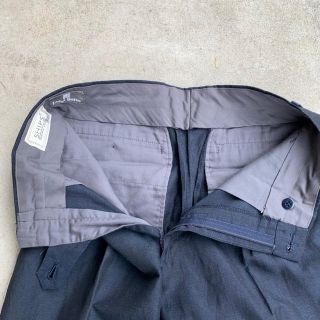 80s 90sイタリア製麻リネン ツータック ワイドパンツ ギャルソン