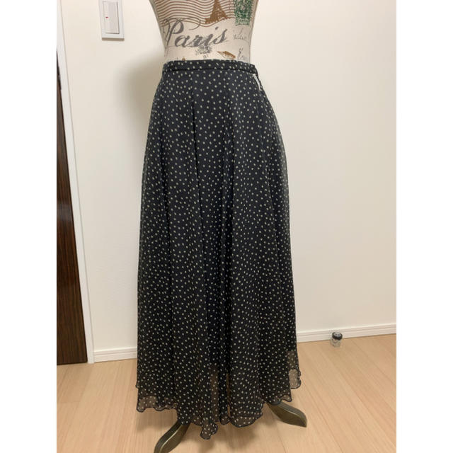 LOUNIE(ルーニィ)のクローバー柄プリントスカート　ブラック レディースのスカート(ロングスカート)の商品写真
