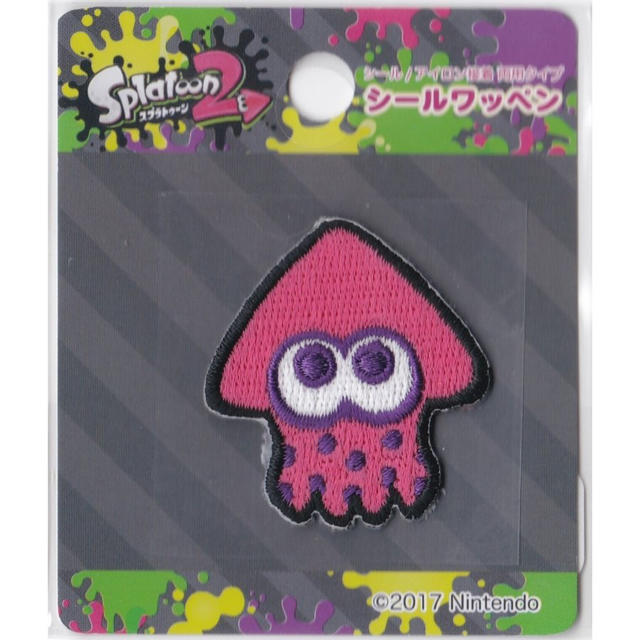 任天堂(ニンテンドウ)のスプラトゥーン2 シールワッペン ネオンピンク シールアイロン両用 ハンドメイドの素材/材料(各種パーツ)の商品写真