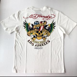 エドハーディー(Ed Hardy)のエドハーディー天竺ラブキルカラープリントTシャツ　ホワイトXL新品(Tシャツ/カットソー(半袖/袖なし))