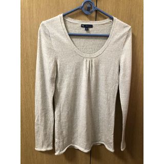 ギャップ(GAP)のGap グレーUネック/クルーネック　長袖薄手ニット　シンプル　メリノウール(ニット/セーター)