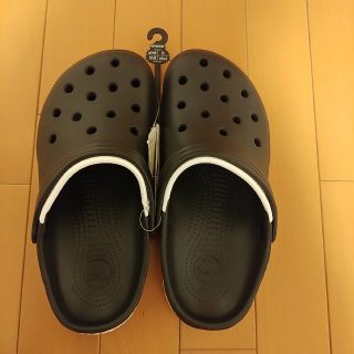 クロックス(crocs)のクロックスサンダル黒×白25(サンダル)