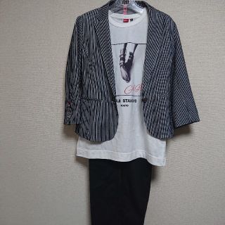 ダブルスタンダードクロージング(DOUBLE STANDARD CLOTHING)のダブ☆スタ☆ストライプ七分丈ジャケット(テーラードジャケット)