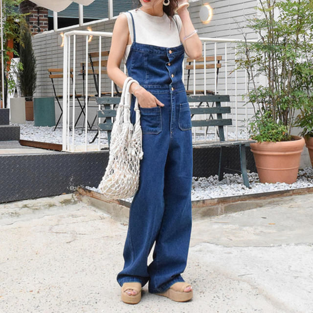 TODAYFUL(トゥデイフル)のyellow+ denim overall レディースのパンツ(サロペット/オーバーオール)の商品写真