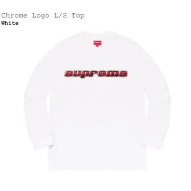 Supreme Chrome Logo L/S Top White L