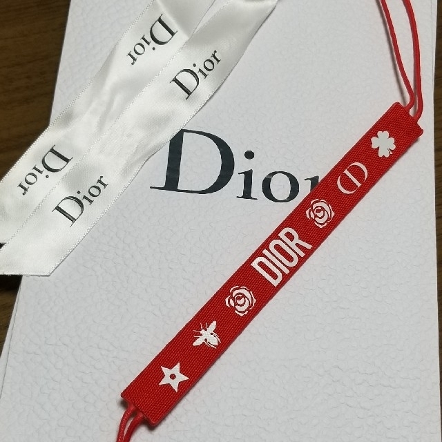 Dior(ディオール)のクリスチャンディオールDiorラバーブレスレット&ショッパー&リボン３点セット レディースのアクセサリー(ブレスレット/バングル)の商品写真