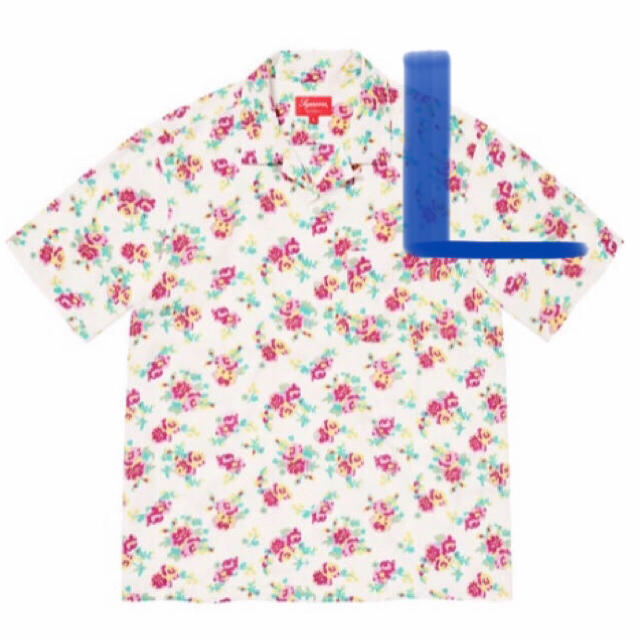 Floral Rayon S/S Shirt 送料無料サイズLWhiteホワイト白サイズ