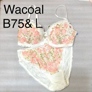 ワコール(Wacoal)のワコール：ブラジャー3/4カップ・B75＆ショーツ Lサイズ(ブラ&ショーツセット)