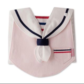 ファミリア(familiar)のbib-bab 美品 ビブバブ マリンスタイ ストライプ 定価3,850円(ベビースタイ/よだれかけ)