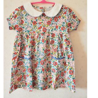 ザラキッズ(ZARA KIDS)のインポート　新品 小花柄　丸襟 春夏物 ワンピース　チュニック　海外子供服　刺繍(ワンピース)