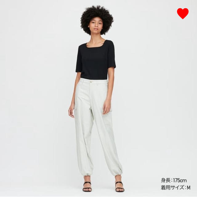 UNIQLO(ユニクロ)のUNIQLO リブスクエアネックT L レディースのトップス(Tシャツ(半袖/袖なし))の商品写真