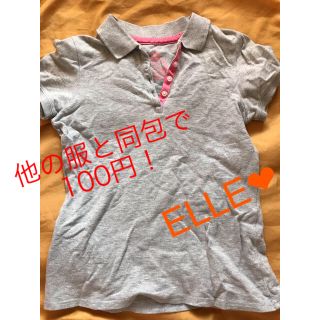 エル(ELLE)のELLE♡ピンク×グレー❤︎ポロシャツ(Tシャツ(半袖/袖なし))