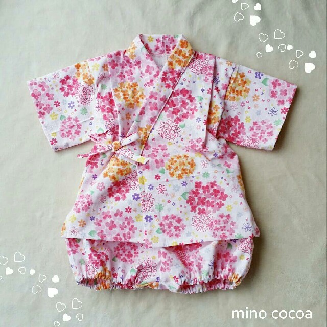 handmade baby jinbei 70-80cm キッズ/ベビー/マタニティのベビー服(~85cm)(甚平/浴衣)の商品写真