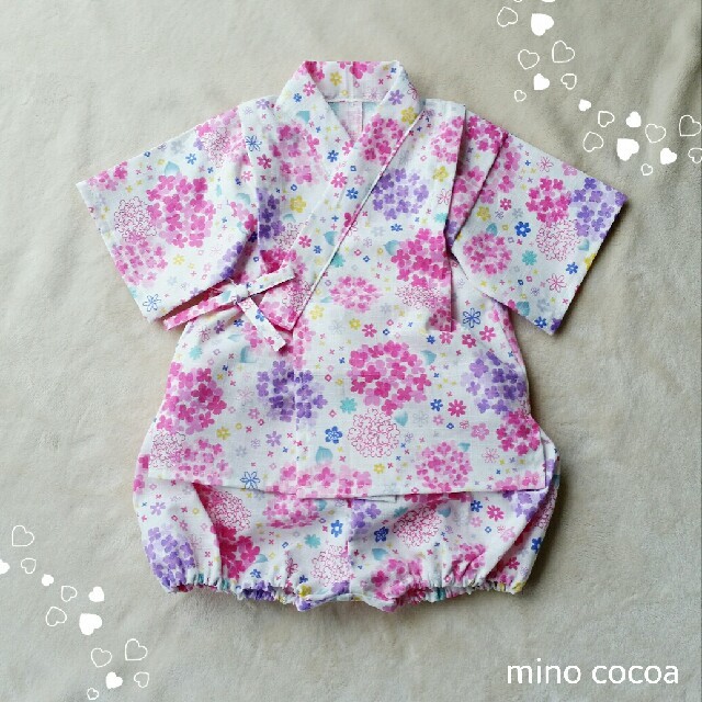 handmade baby jinbei 80cm キッズ/ベビー/マタニティのベビー服(~85cm)(甚平/浴衣)の商品写真