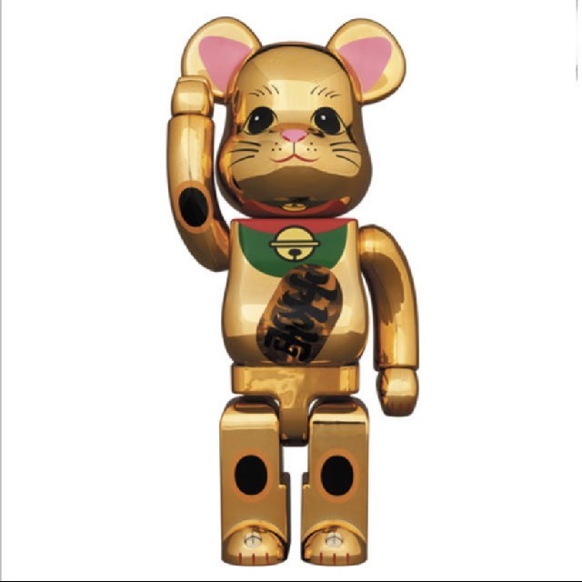 BE@RBRICK 招き猫 金メッキ 発光 400％ ベアブリック