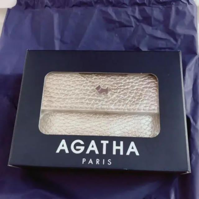 新品agatha ミニウォレット ゴールド牛革ファッション小物