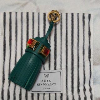 アニヤハインドマーチ(ANYA HINDMARCH)の新品☆アニヤハインドマーチ☆ゴースト☆タッセル☆チャーム☆キーホルダー☆緑(キーホルダー)