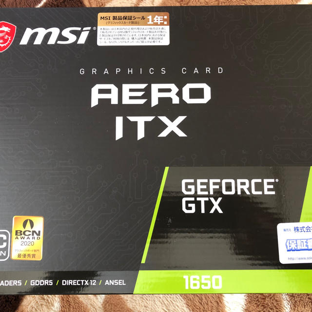 MSI GeForce GTX 1650 AERO ITX 4G OCスマホ/家電/カメラ