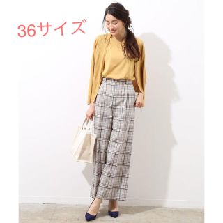 ロペ(ROPE’)のほぼ新品＊ROPE' チェックセンタープレスワイドパンツ(カジュアルパンツ)