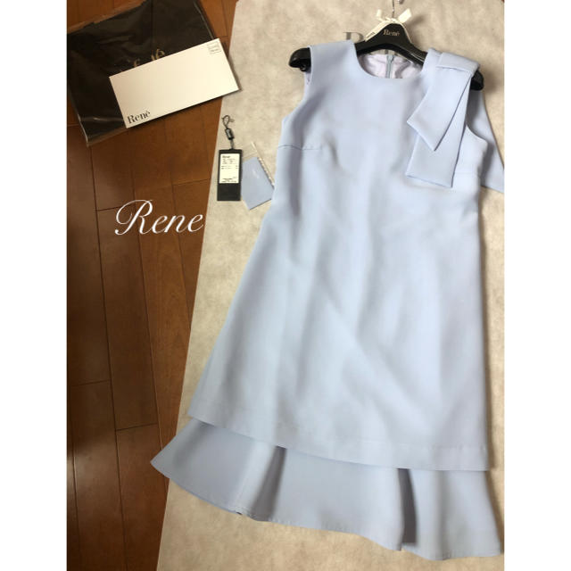 Rene♡ 2017年　おリボン　ワンピース　水色 34 タグ付