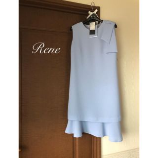 ルネ(René)のRene♡ 2017年　おリボン　ワンピース　水色 34 タグ付(ひざ丈ワンピース)