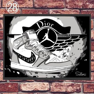 Air Jordan 1 Dior コミックシューズ ポスター 1枚 額付きの通販 ラクマ Air Jordan 1 Dior コミックシューズ ポスター 1枚 額付きの通販 ラクマ
