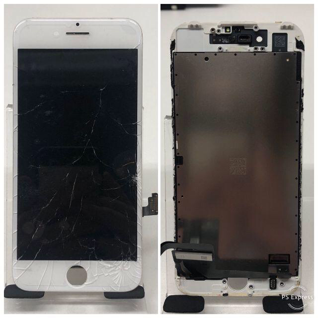 【ジャンク】iPhone7 純正液晶パネル（割れ） スマホ/家電/カメラのスマートフォン/携帯電話(その他)の商品写真
