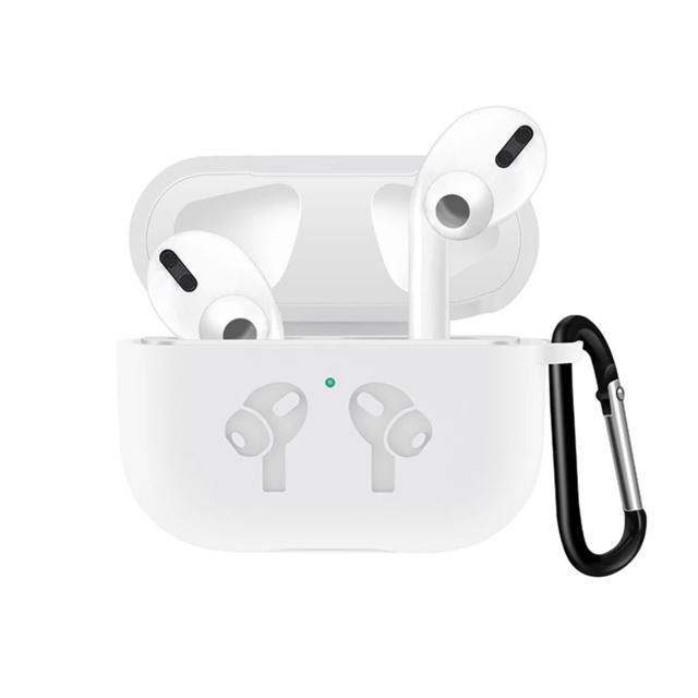 【ホワイト】AirPods pro シリコンケース スマホ/家電/カメラのオーディオ機器(ヘッドフォン/イヤフォン)の商品写真