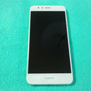 ★【美品】HUAWEI honor8　パールホワイト　手帳型ケースおまけ(スマートフォン本体)