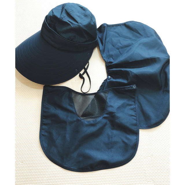 大人気★‼︎　SAEL!  日除け 帽子 UVカット サンバイザー 　ネイビー レディースの帽子(その他)の商品写真