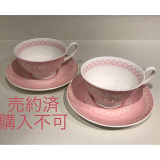 アフタヌーンティー(AfternoonTea)のピーチジョーン PJ  カップ&ソーサー ピンク ペア(食器)