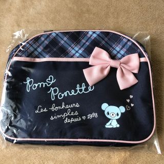 ポンポネット(pom ponette)のポンポネット　チェック&リボンバック(レッスンバッグ)