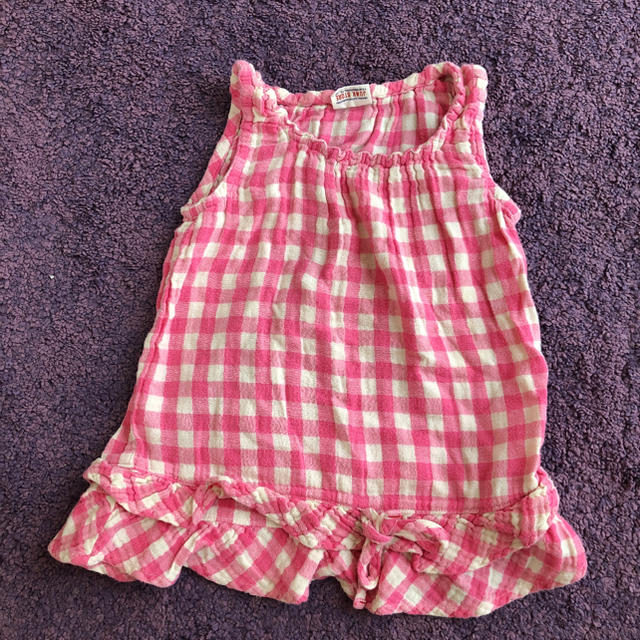 JUNK STORE(ジャンクストアー)のピンクとアイボリーのワンピース　90cm キッズ/ベビー/マタニティのキッズ服女の子用(90cm~)(ワンピース)の商品写真