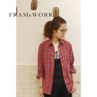 フレームワーク(FRAMeWORK)の【極美品】FRAMeWORK ヘリンボーンチェックカシュクールシャツ(シャツ/ブラウス(長袖/七分))