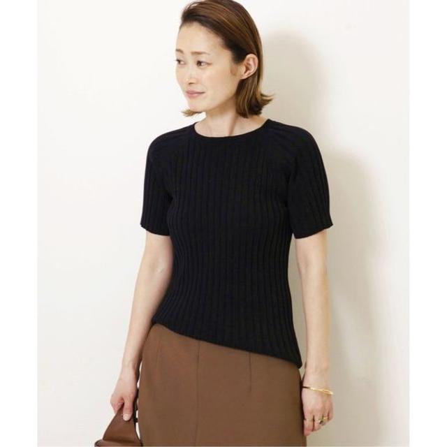 DEUXIEME CLASSE(ドゥーズィエムクラス)の Deuxieme Classe　YLEVE RIB KNIT　イレーブ　黒 レディースのトップス(ニット/セーター)の商品写真