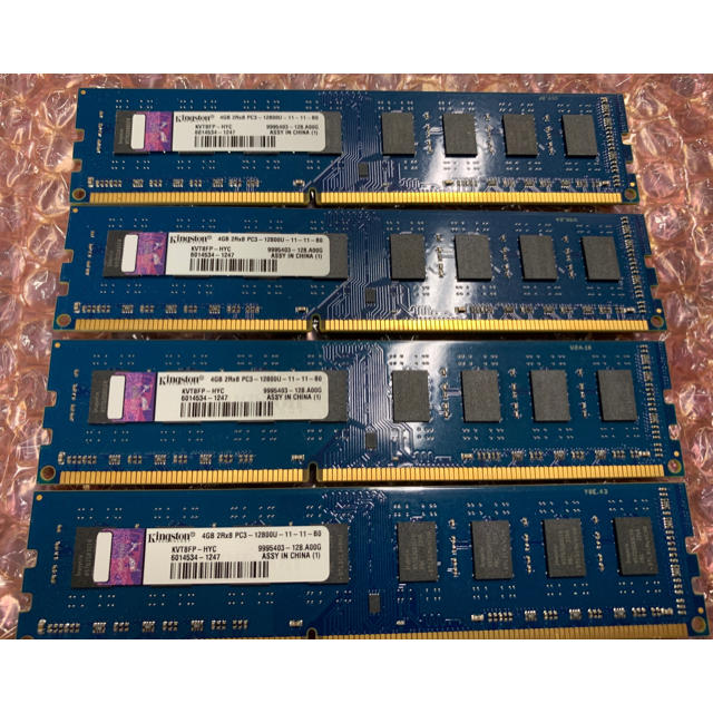 DDR3 PC3-12800U 4GB × 4枚