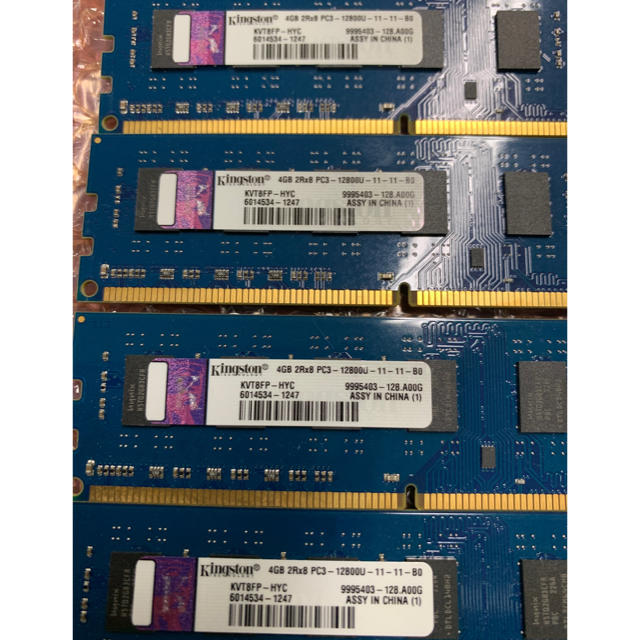 DDR3 PC3-12800U 4GB × 4枚