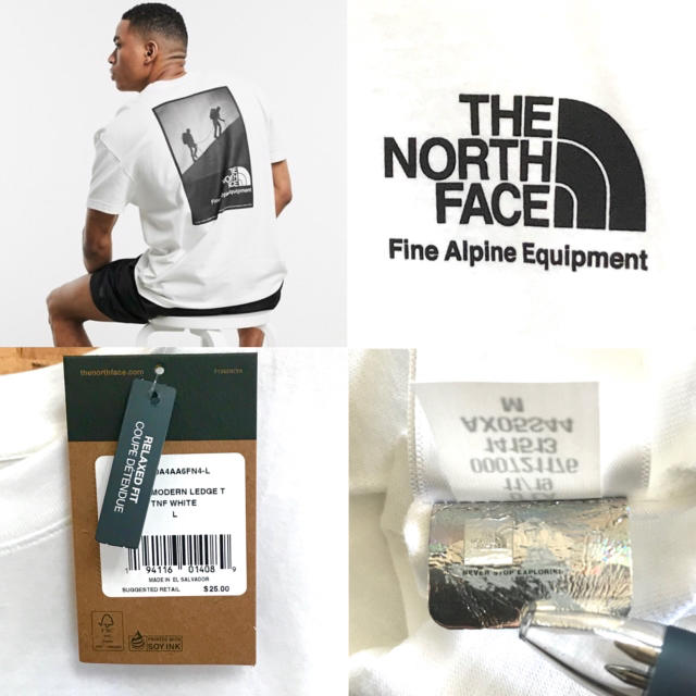 THE NORTH FACE(ザノースフェイス)の最新 身幅広 ♪ ノースフェイス モダンレッジ Tシャツ 白 XXL相当  メンズのトップス(Tシャツ/カットソー(半袖/袖なし))の商品写真