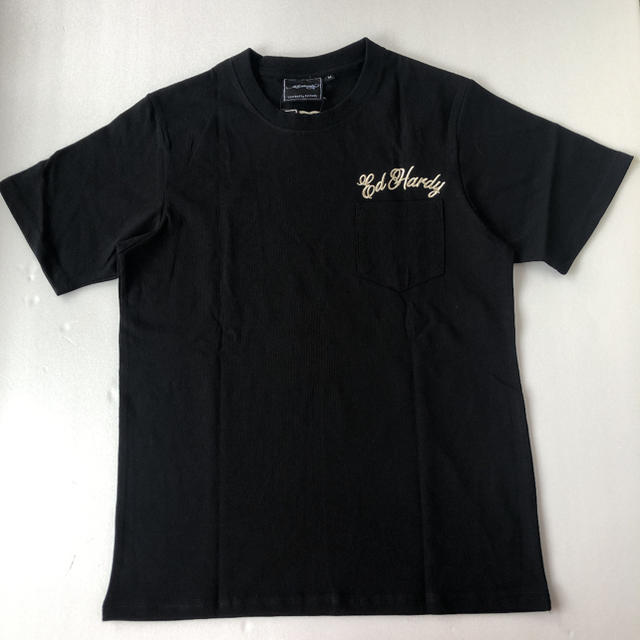 Ed Hardy(エドハーディー)のエドハーディーシャドーラブキルクロスTシャツ　ブラックxシルバー刺繍　XL新品 メンズのトップス(Tシャツ/カットソー(半袖/袖なし))の商品写真