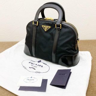 プラダ(PRADA)のKA★　PRADA　プラダ　ナイロン レザー　ハンドバッグ　極美品(ハンドバッグ)