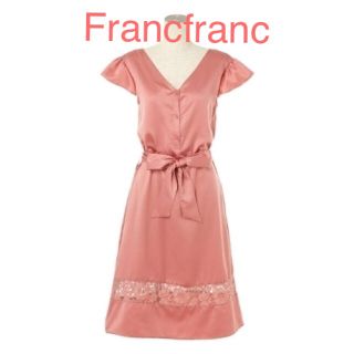 フランフラン(Francfranc)のFrancfranc フランフラン　サテンレースワンピ　新品❣️(ルームウェア)