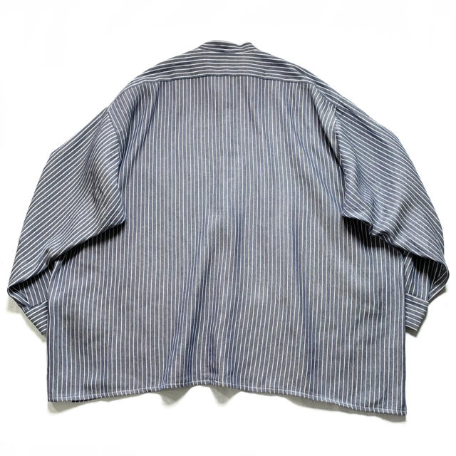 コンディシ 希少 70s グランパシャツ ストライプシャツ 青白 古着