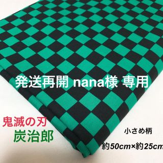 発送再開 nana様専用 鬼滅の刃 炭治郎 市松模様 生地 はぎれ 小さめ マス(生地/糸)