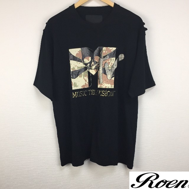 Roen(ロエン)の美品 Roen ロエン 半袖Tシャツ ブラック サイズ52 メンズのトップス(Tシャツ/カットソー(半袖/袖なし))の商品写真