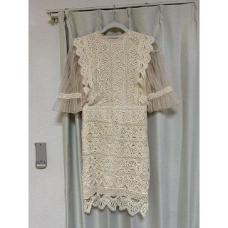 ザラ(ZARA)の編みレースワンピース(ミニワンピース)