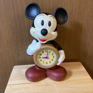 ディズニー(Disney)のミッキー目覚まし時計　レトロ(置時計)