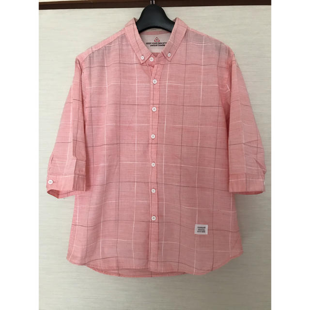 ピンク半袖シャツ　男女OK メンズのトップス(シャツ)の商品写真