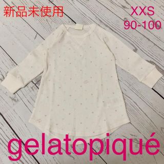 ジェラートピケ(gelato pique)の【新品未使用】ジェラートピケ   ハートワッフルワンピ　XXS(ワンピース)